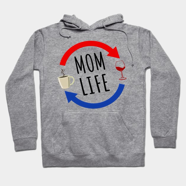 Mom Life From Coffee To Wine And Repeat Hoodie by SoCoolDesigns